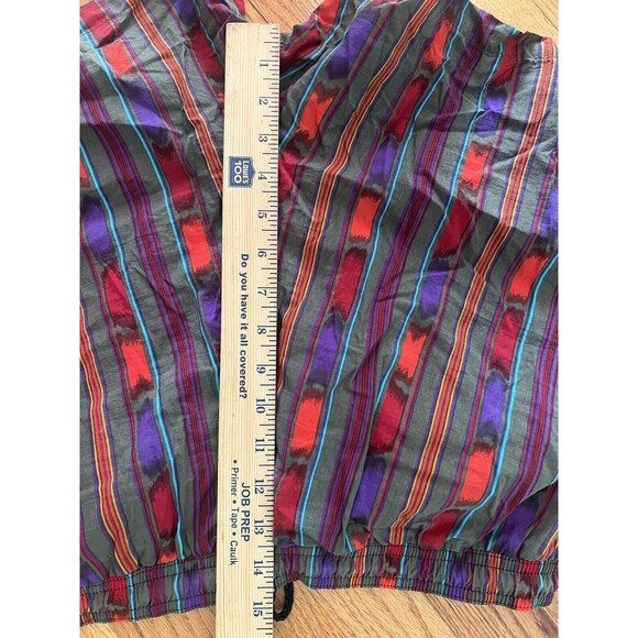 Vtg 80 90's Pacific Scene Men Wild TRIBAL Geometric Swim Shorts Purple Trunks L - Picture 6 of 7
